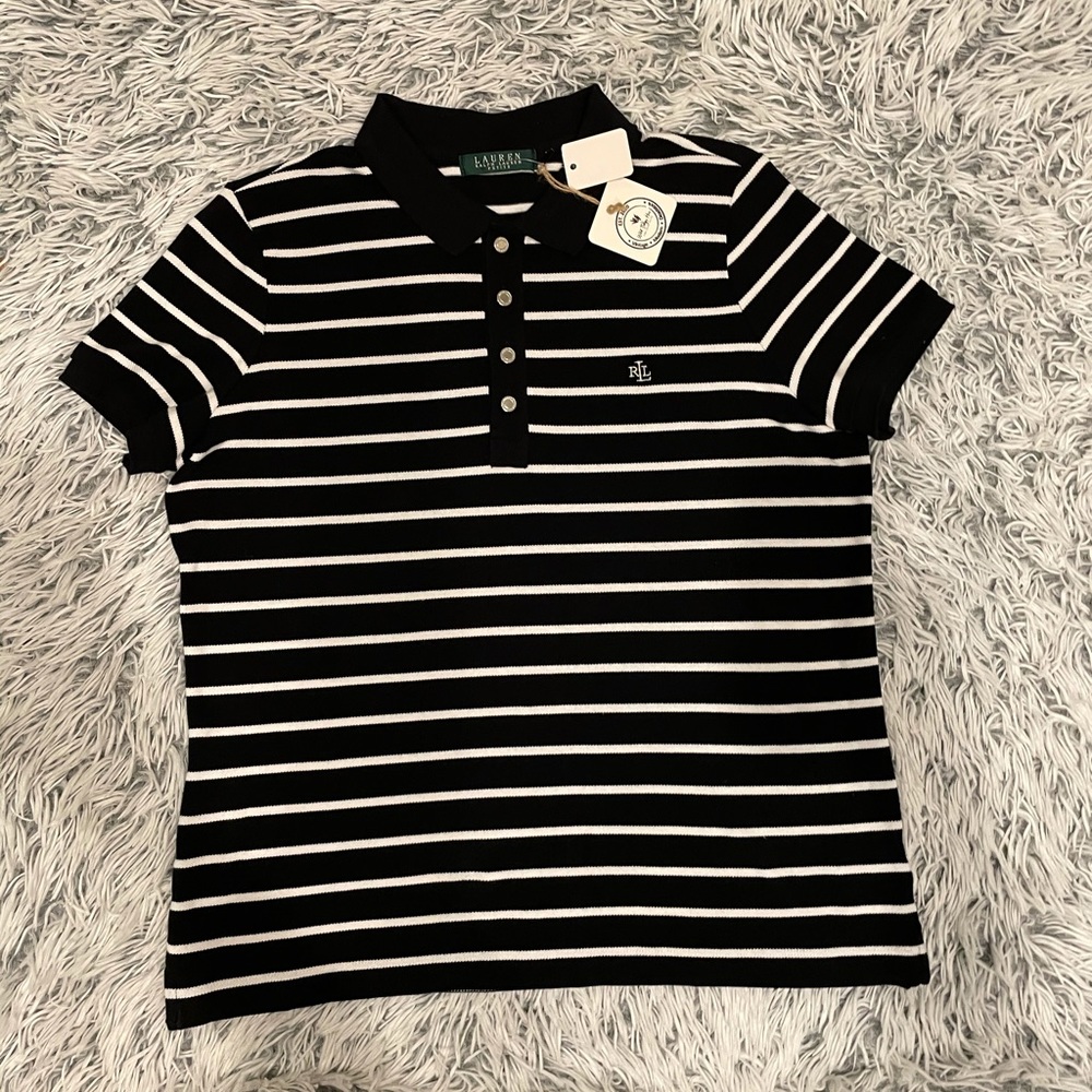 3/$15 Ralph Lauren striped polo with logo